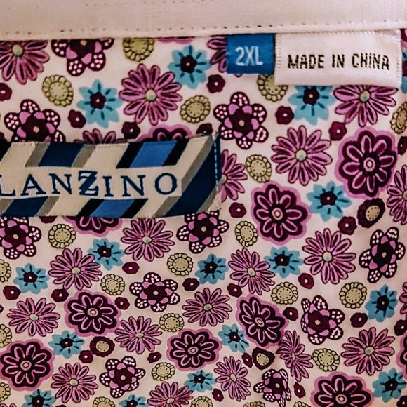 LANZINO STITCHED Button Down  SHIRT - Picture 2 of 7